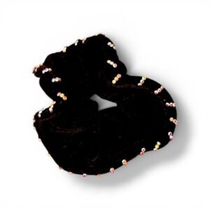 Elegant Chinese Style Velvet Rhinestone Scrunchie for Women & Girls