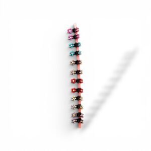 Colorful Flower Mini Hair Claw Clip Set for Girls & Women – Black Base with White & Multicolor Floral Design